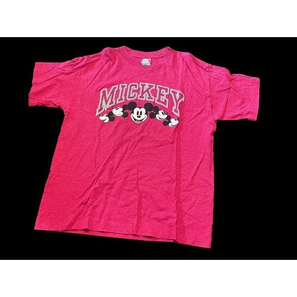Vintage Disney Designs Mickey XL T Shirt Pink - Picture 1 of 8